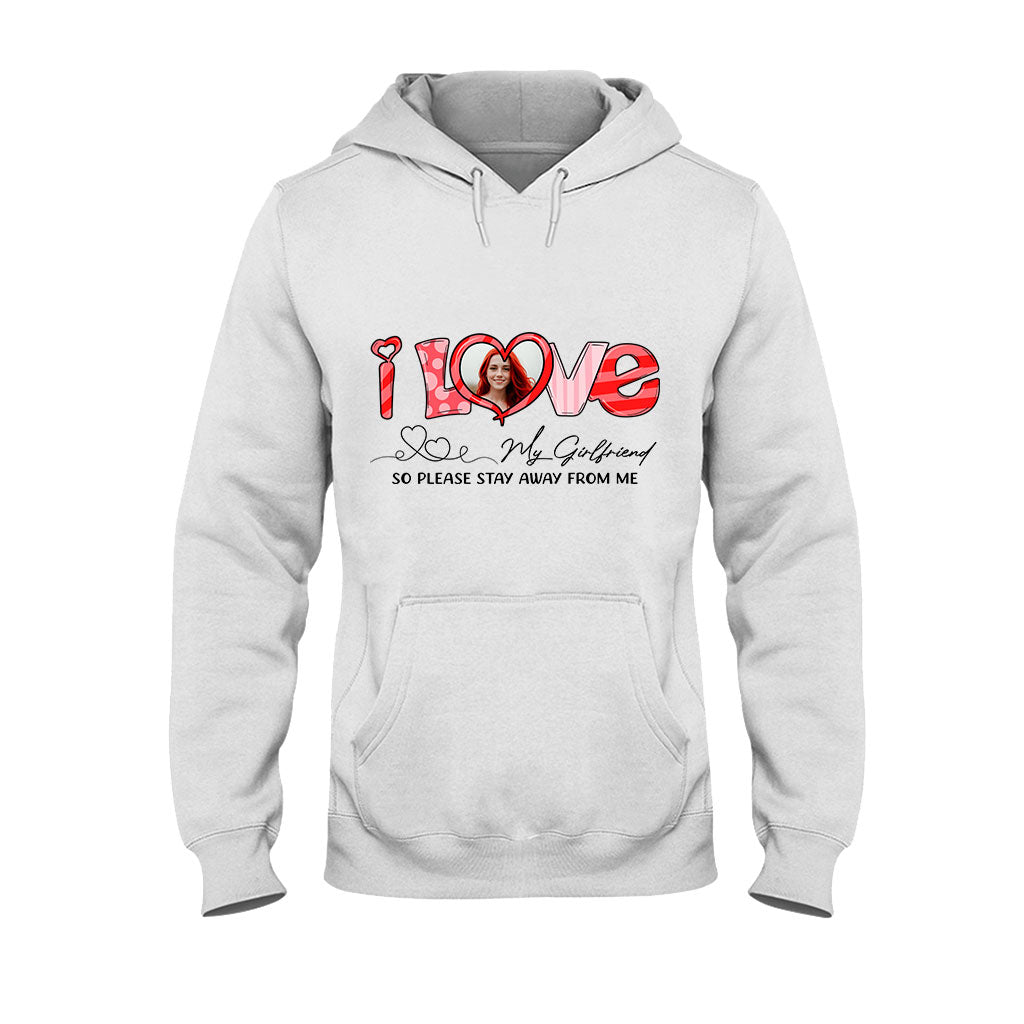 Ich liebe meine Freundin, meinen Freund, meinen Ehemann, meine Ehefrau – Personalisiertes T-Shirt und Hoodie für Paare mit individuellem Foto