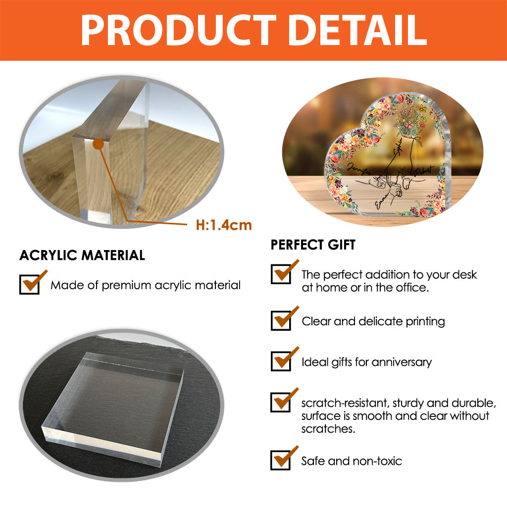 Mutter und Töchter – Personalisierte Acrylplakette in individueller Form für die Mutter