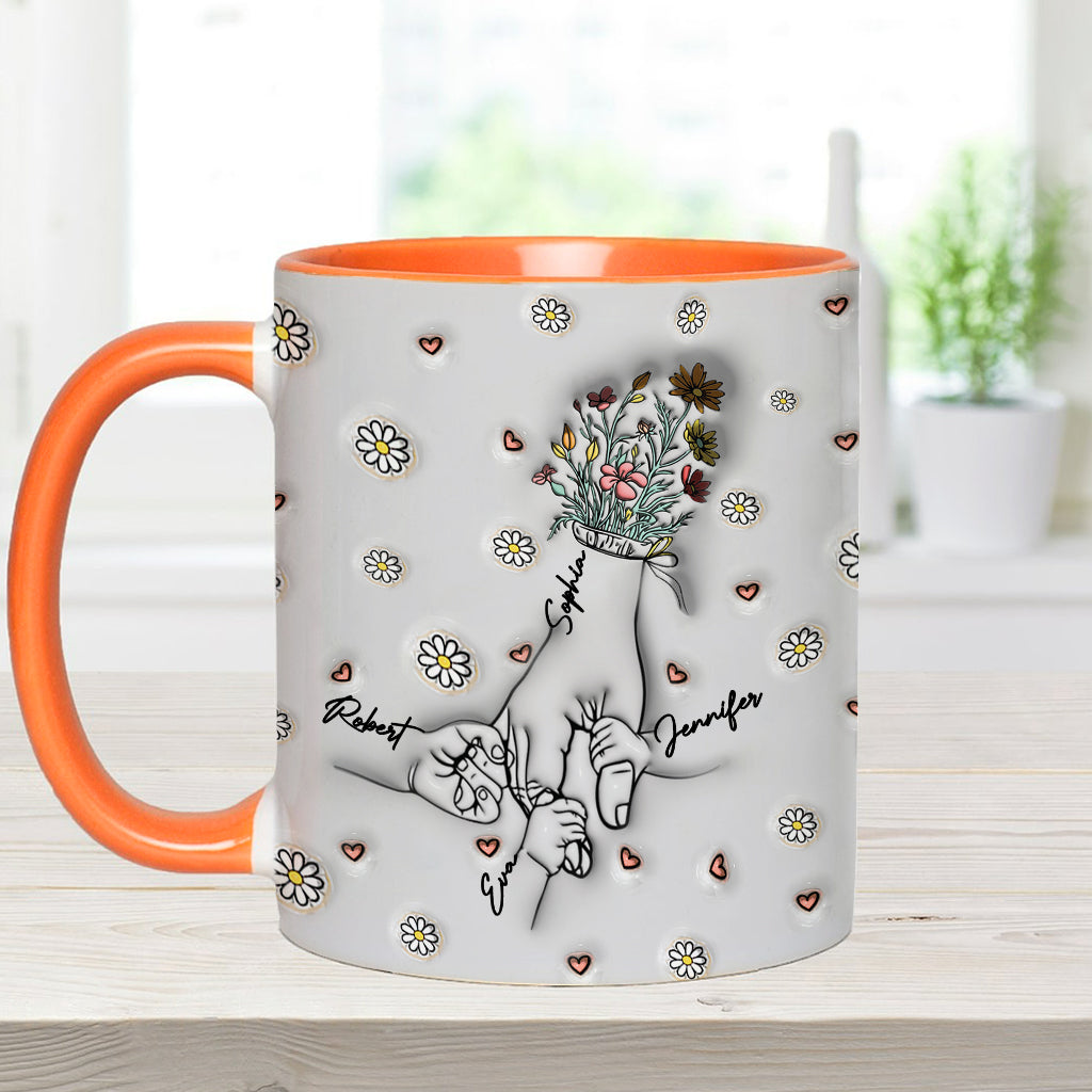 Mamas Hand halten – Personalisierte Tasse mit Muttermotiv