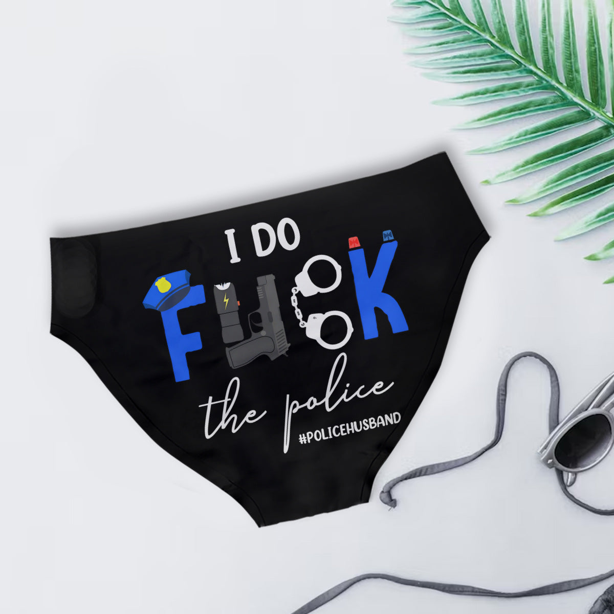 Ich liebe die Polizei – Personalisierte Slips für Paare (Damen) und Boxershorts für Herren