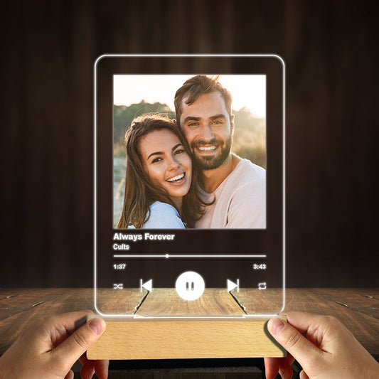 Beliebiges Foto und Lieblingslied – personalisierte, paarförmige Leuchtplatte