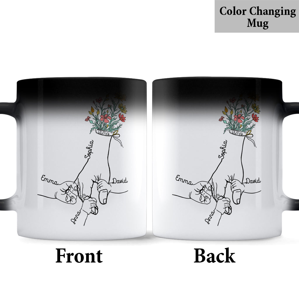 Mamas Hand halten – Personalisierte Muttertasse