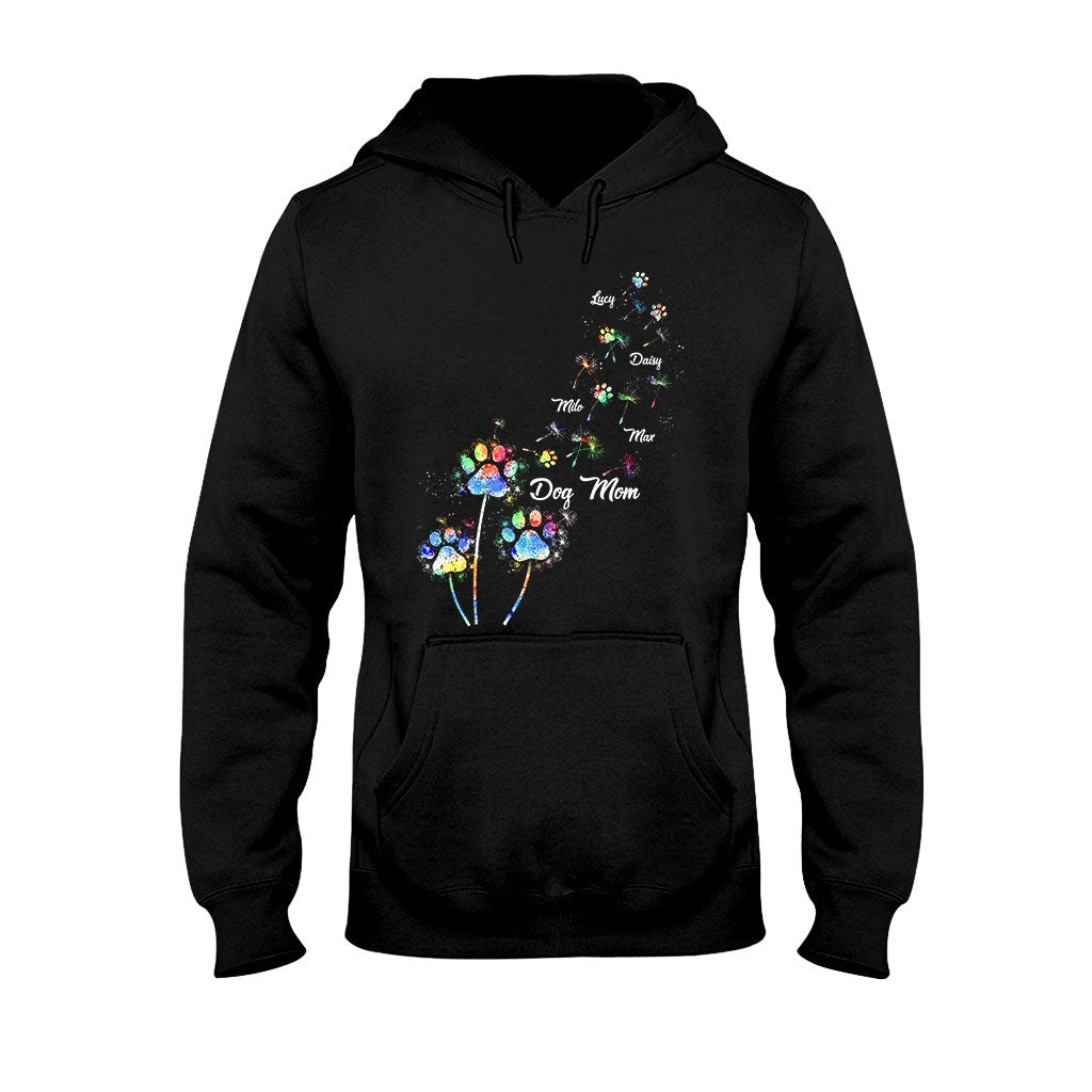 Hundemama/Katzenmama/Haustiermama Buntes Löwenzahn-Motiv – Personalisiertes Hunde-T-Shirt und Hoodie