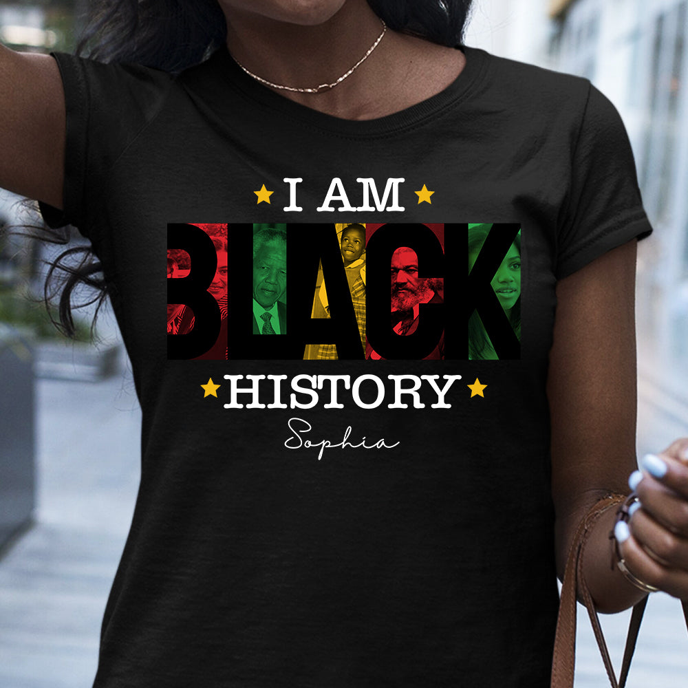 Ich bin schwarze Geschichte – Personalisiertes T-Shirt und Hoodie für Afroamerikaner