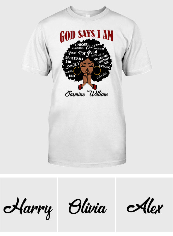 Gott sagt, ich bin es – Personalisiertes T-Shirt und Hoodie für Afroamerikaner