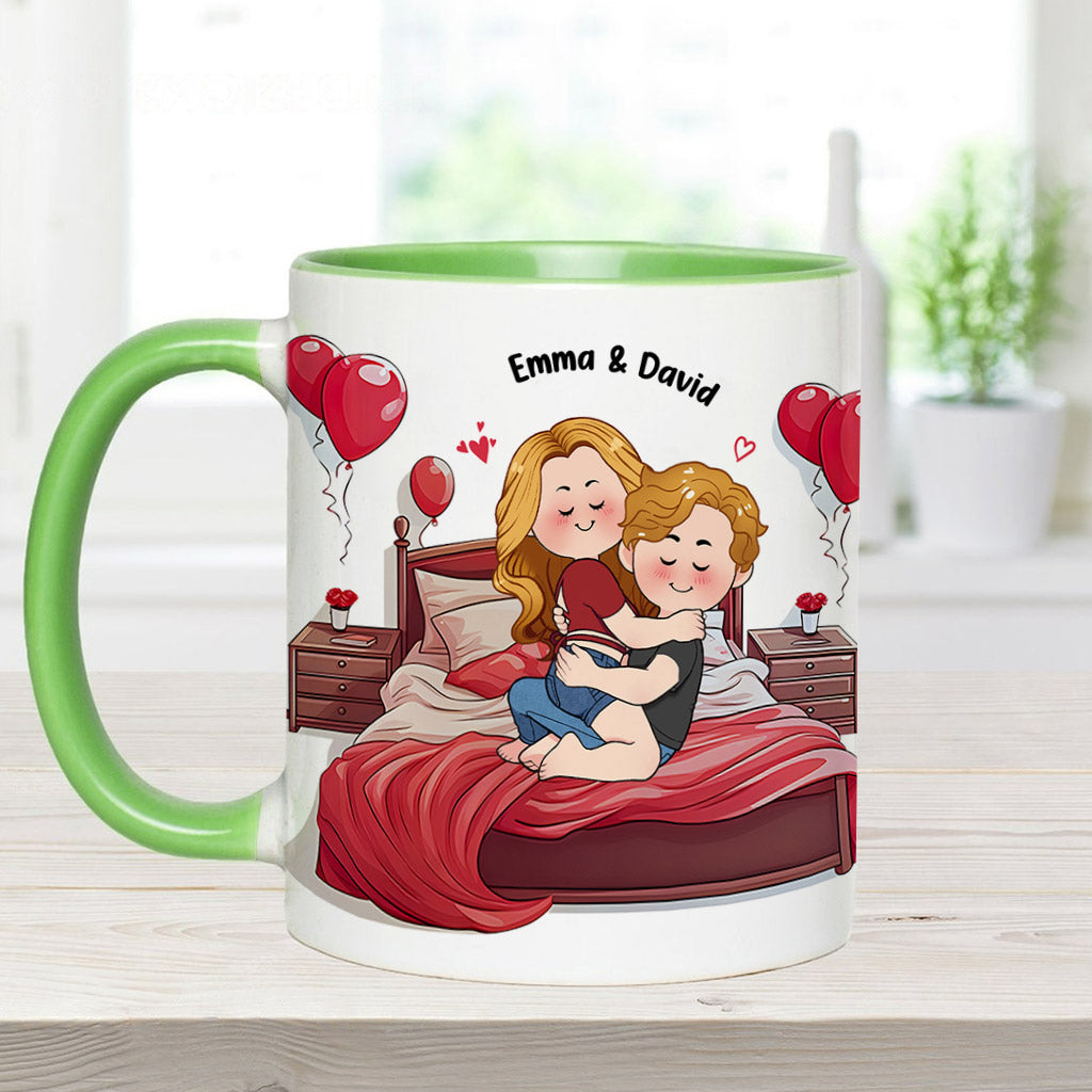 Mein Lieblingsplatz ist dein riesiger Schwanz in mir - Personalisierte Tasse für Paare