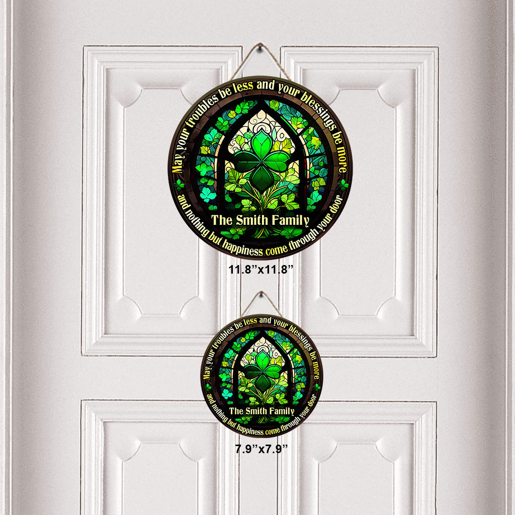 Irischer Segen – Personalisiertes rundes Holzschild zum St. Patrick's Day