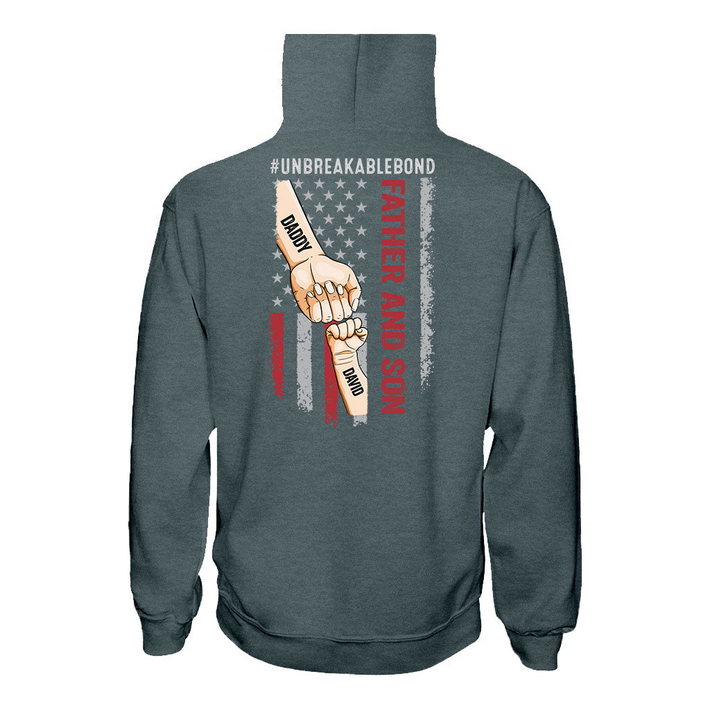 Unzerbrechliches Vater-Sohn-Band – Personalisiertes Vater-T-Shirt und Hoodie