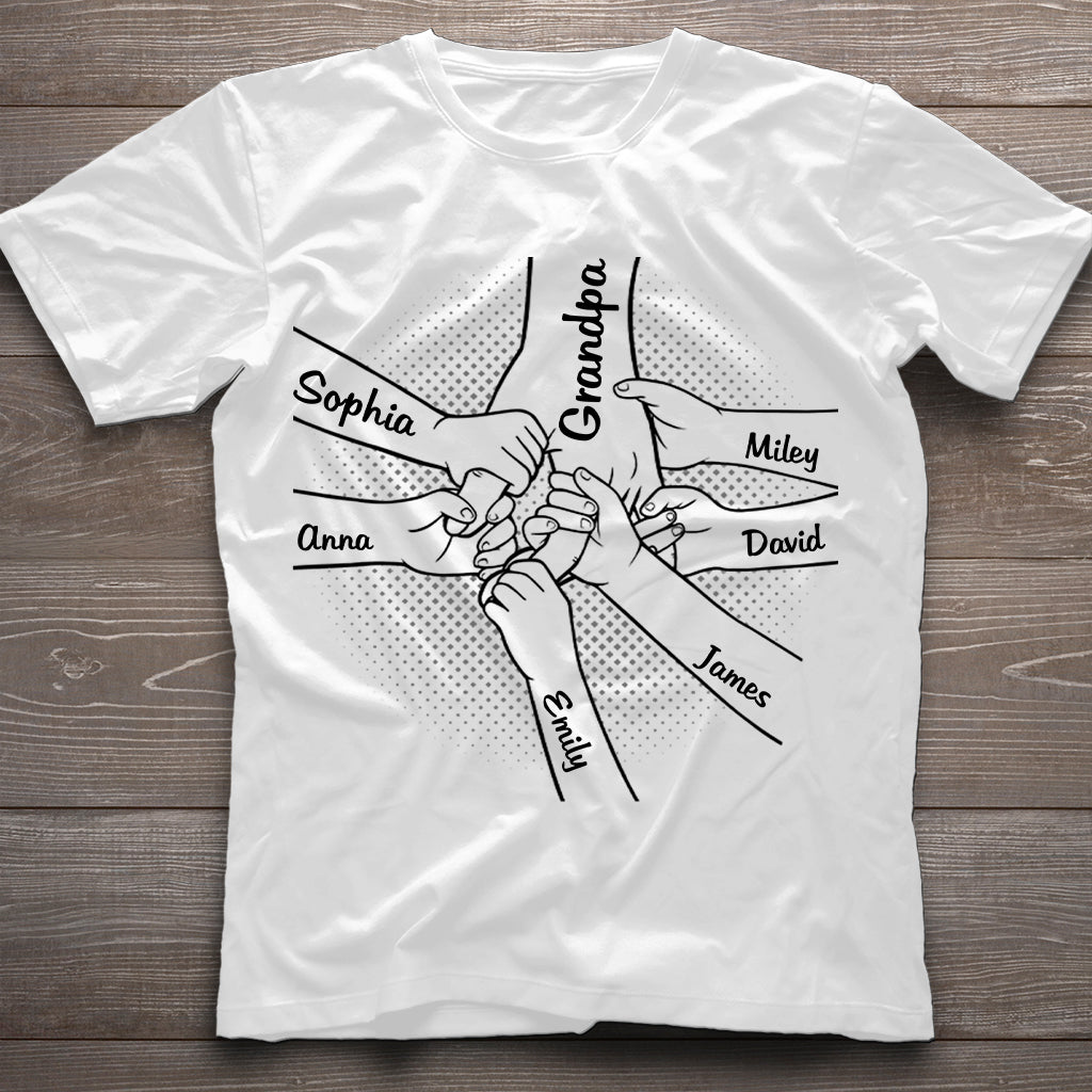 Hand in Hand – Personalisiertes Opa-T-Shirt und Hoodie