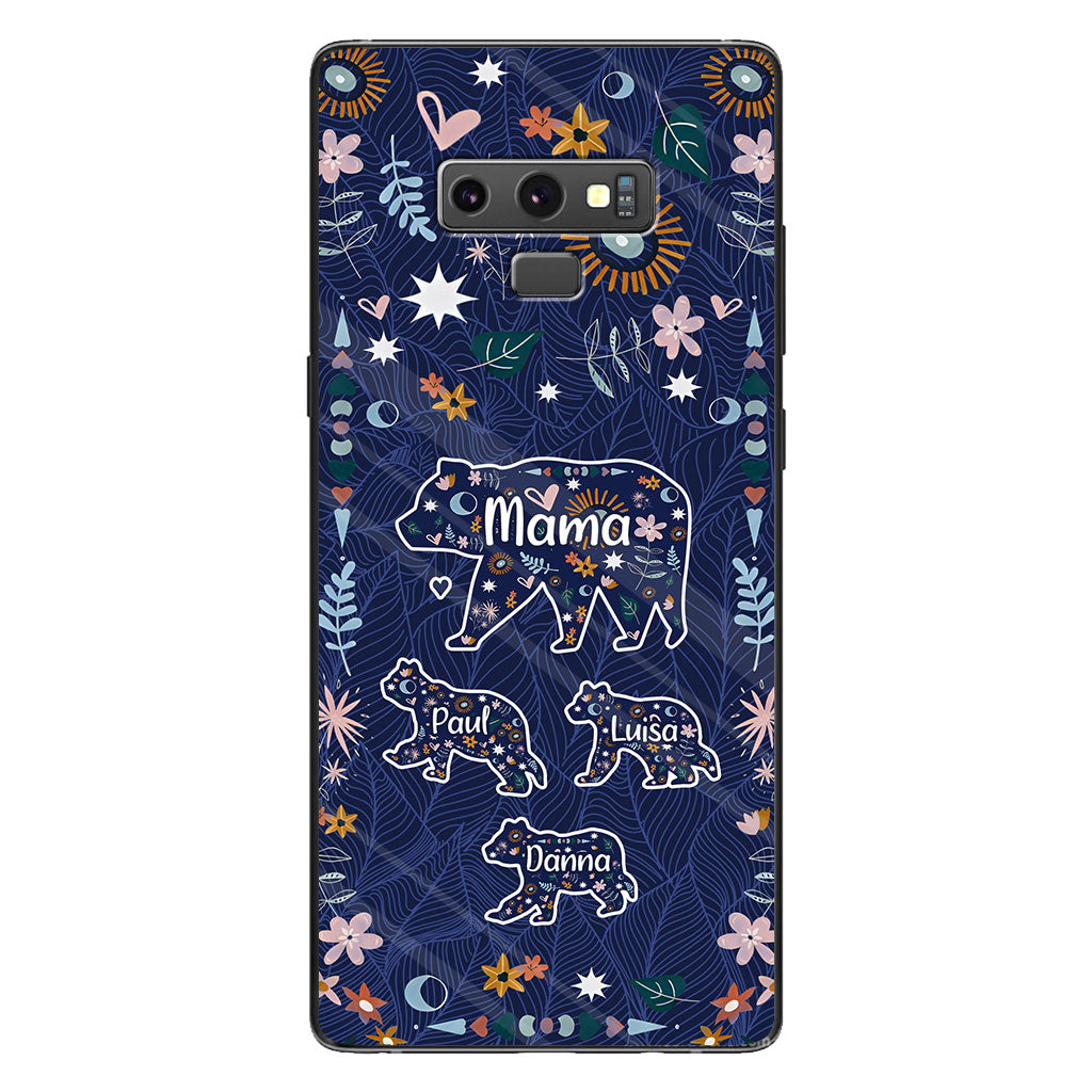 Mama Bear Floral – Personalisierte Handyhülle für Mütter