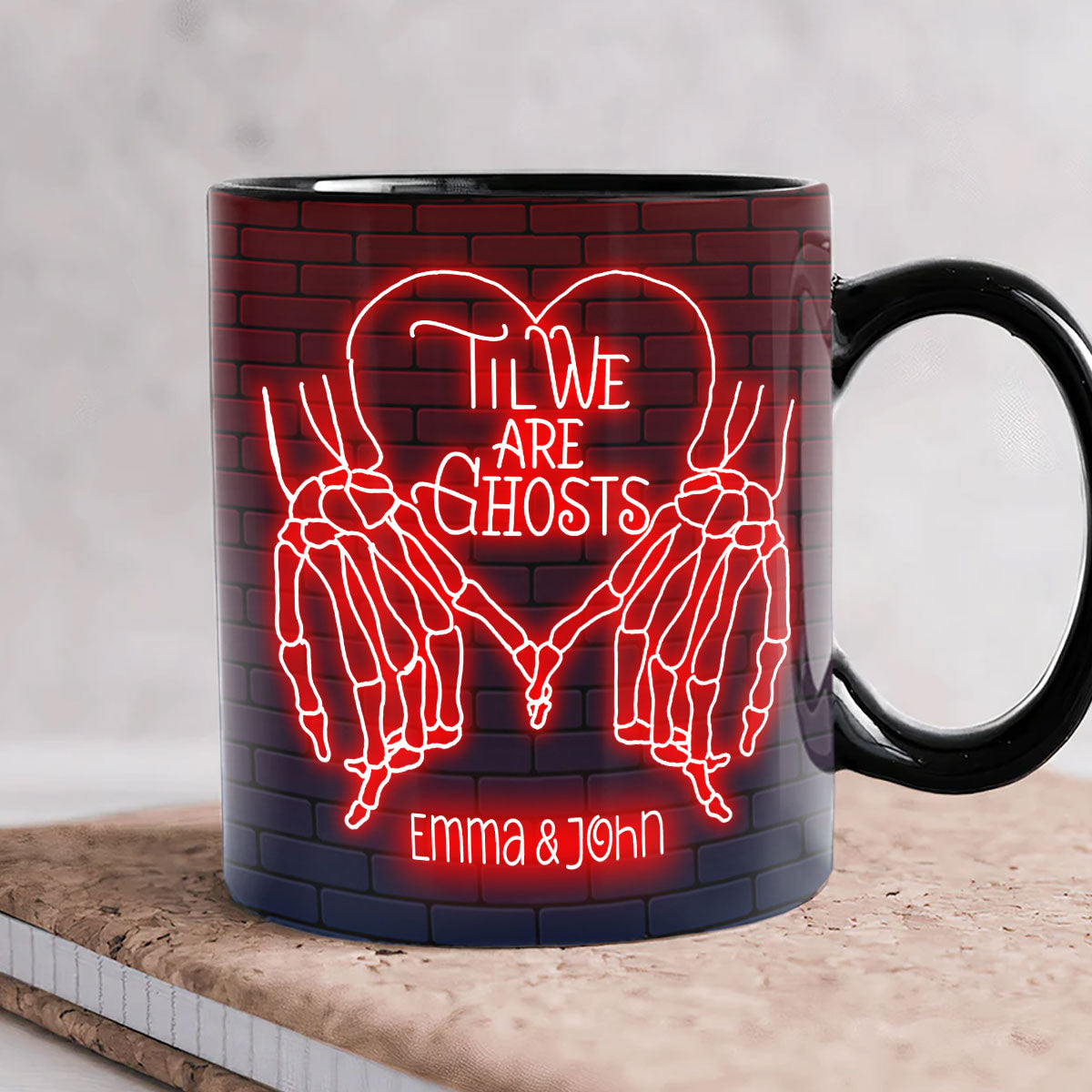 Bis wir Geister sind – Personalisierte Tasse für Paare