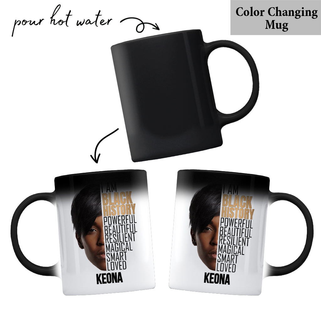 Ich bin schwarz – Foto der Geschichte – Personalisierte Tasse für Afroamerikaner