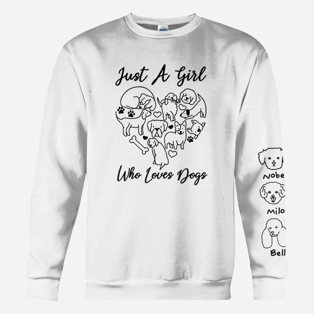 Einfach ein Mädchen, das Hunde liebt – personalisiertes T-Shirt mit Hundemotiv