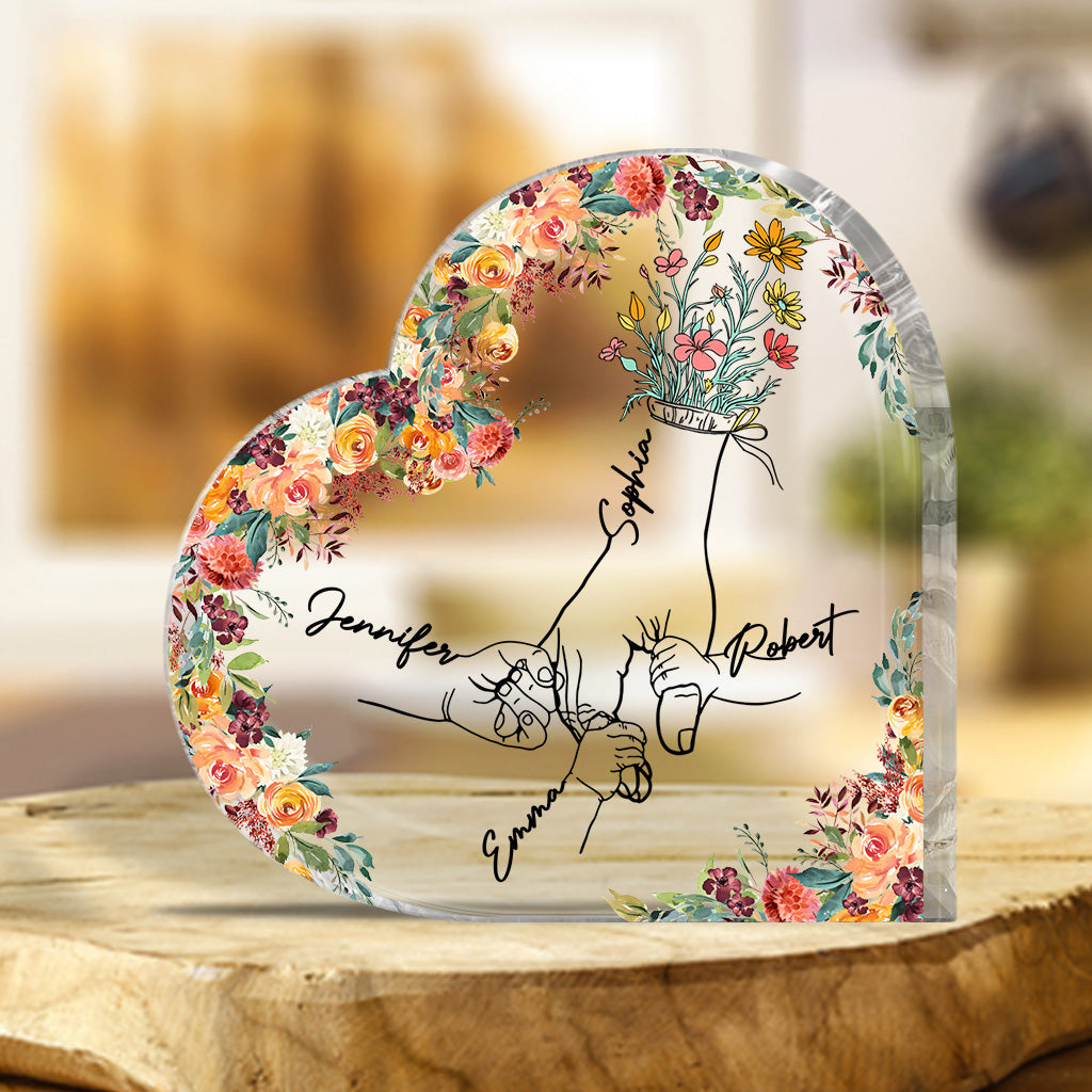 Mutter und Töchter – Personalisierte Acrylplakette in individueller Form für die Mutter