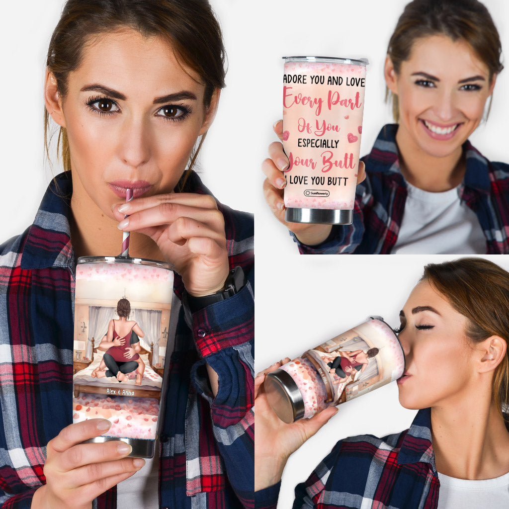 Ich verehre dich und liebe jeden Teil von dir - Personalisierter Partner-Trinkbecher