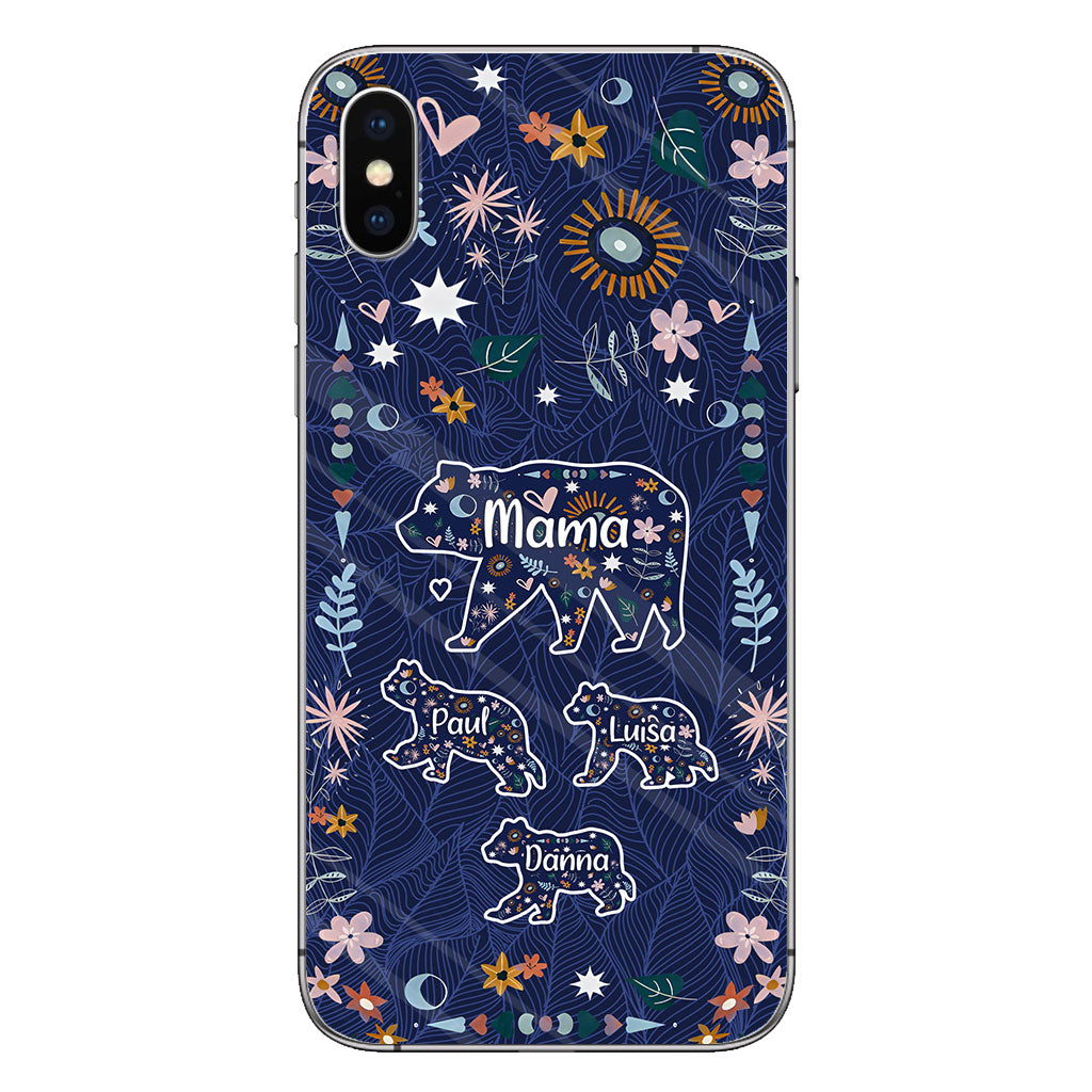 Mama Bear Floral – Personalisierte Handyhülle für Mütter
