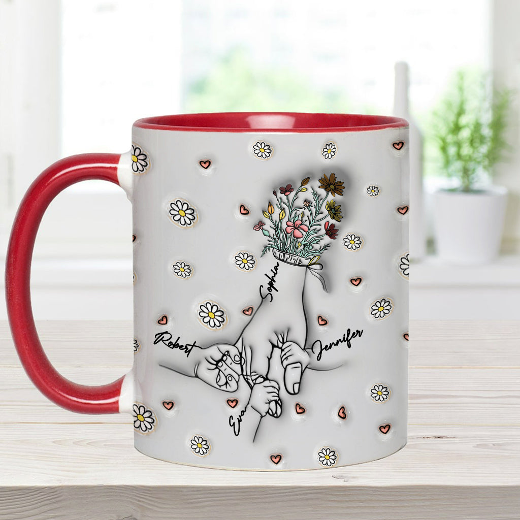Mamas Hand halten – Personalisierte Tasse mit Muttermotiv