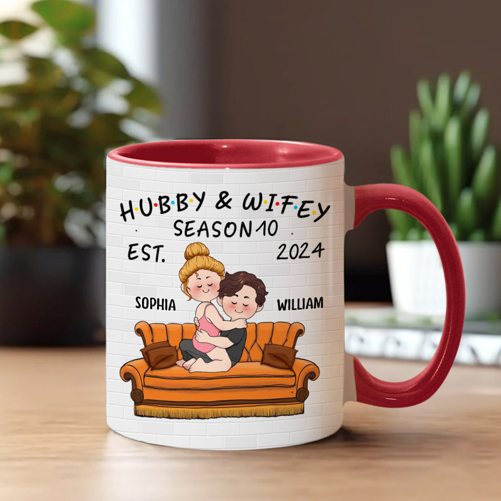 Ehemann & Ehefrau - Personalisierte Tasse mit Ehepaar-Motiv
