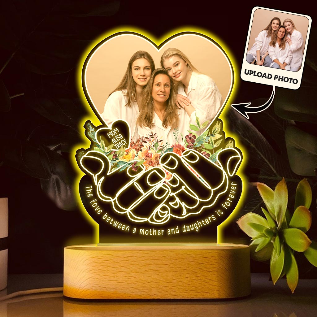 Die Liebe zwischen Mutter und Kindern ist ewig – Personalisierte, mutterförmige Gedenktafel mit Leuchtfuß