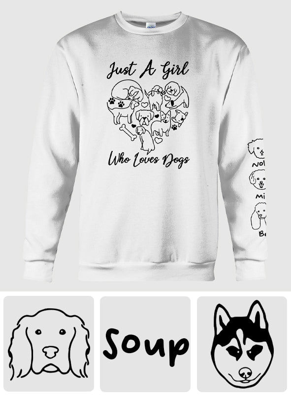 Einfach ein Mädchen, das Hunde liebt – personalisiertes T-Shirt mit Hundemotiv