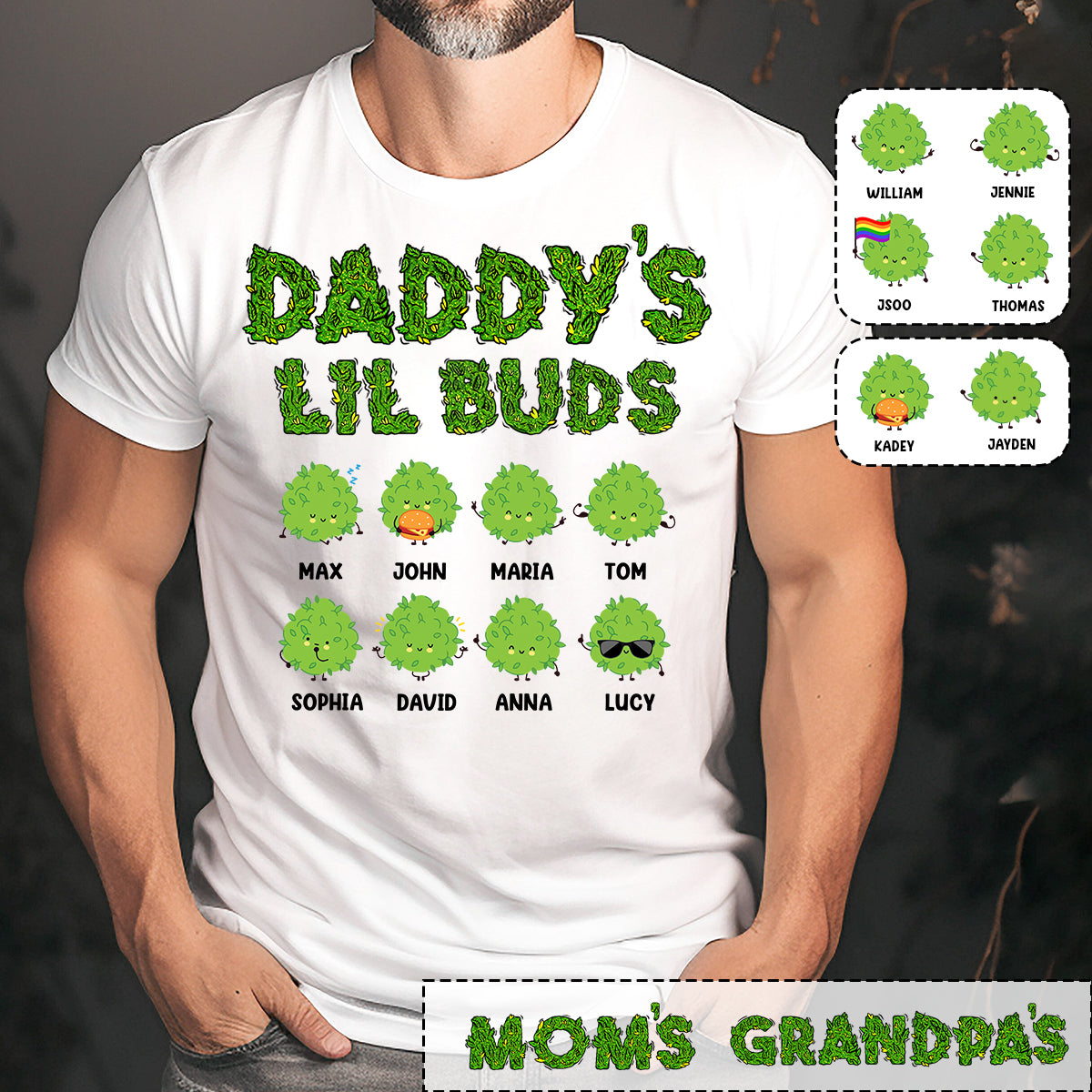 Daddy's Lil Buds – Personalisiertes Weed-T-Shirt und Hoodie
