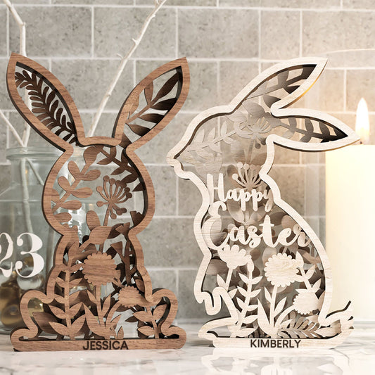 Easter Laser Cut Rabbits - Personalized Easter Day Easter Laser Cut Rabbits