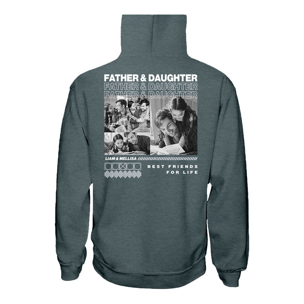 Vater und Sohn, beste Freunde – personalisiertes Vater-T-Shirt und Hoodie