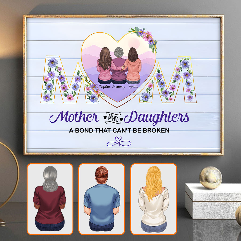 Mutter und Töchter – Personalisierte Leinwand und Poster für Mutter