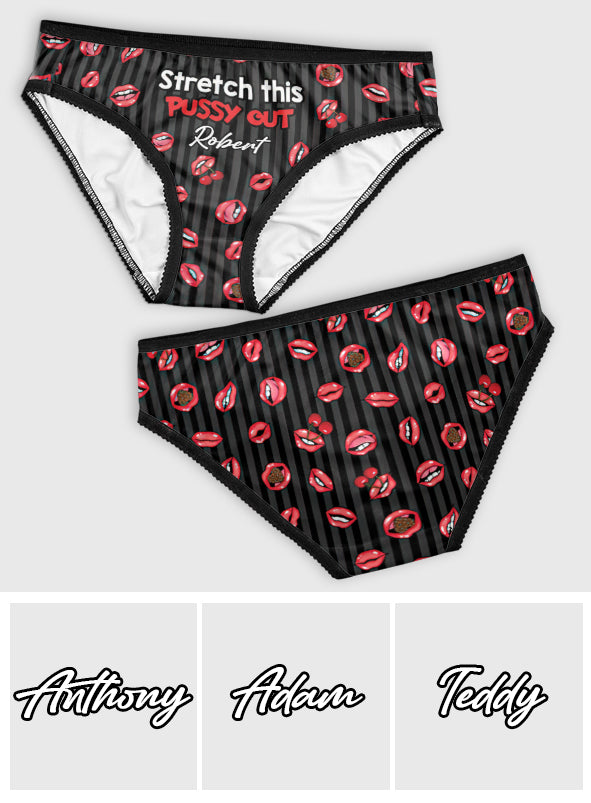 Dehnen Sie Ihre Muschi aus - Personalisierte Damen-Slips mit Spitzenrand für Paare