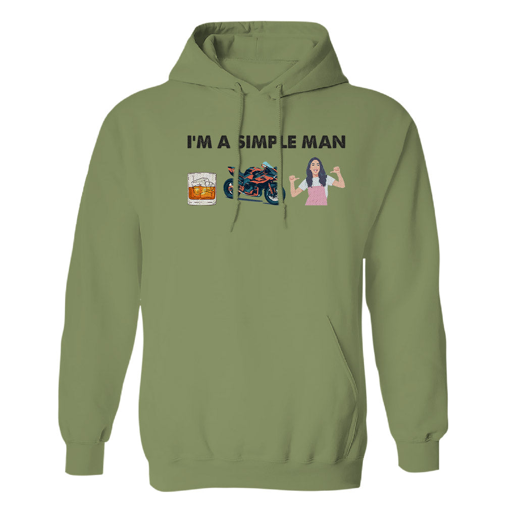 Ich bin ein einfacher Mann – Personalisierter, bestickter Hoodie für Paare