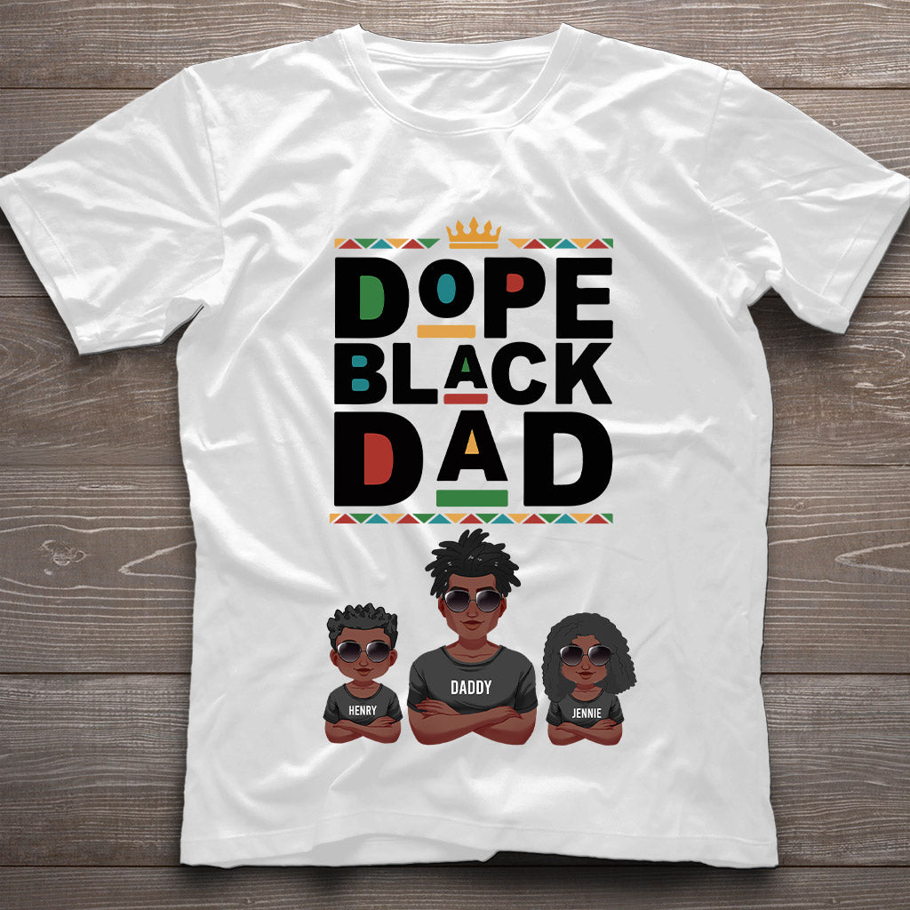 Cooler schwarzer Papa – Personalisiertes T-Shirt und Hoodie für Afroamerikaner