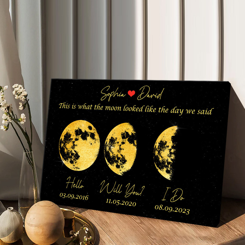 So sieht der Mond aus – Personalisierte Leinwand und Poster für Paare