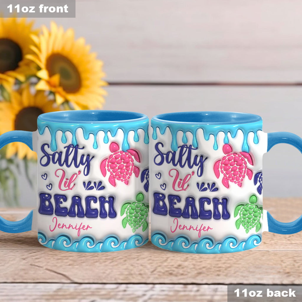 Salty Lil' Beach Turtle Lovers Aufblasbarer personalisierter Becher mit Schildkrötenmotiv