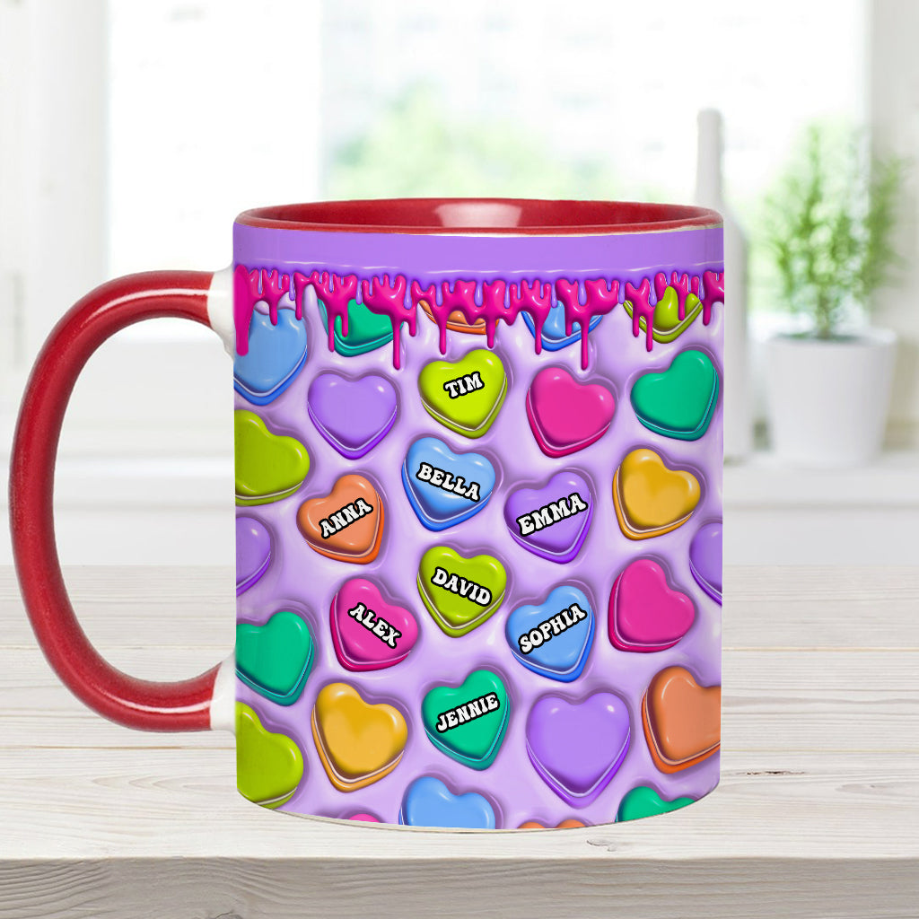 Touch This Heart Love You Grandma Nana Gigi Mom - Personalized Mother Accent Mug