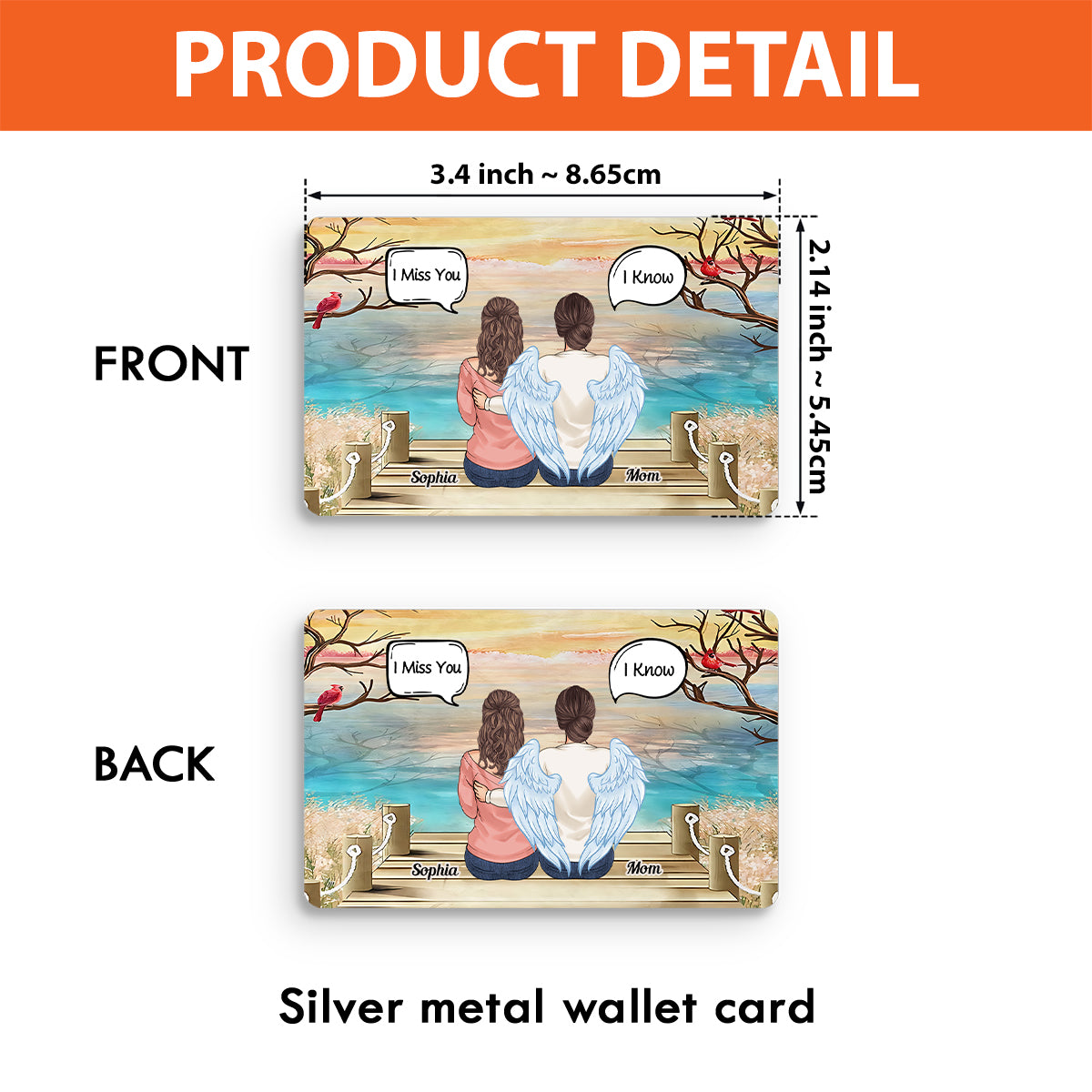 Ich vermisse dich, ich weiß – Personalisierte Gedenkkarte für die Geldbörse