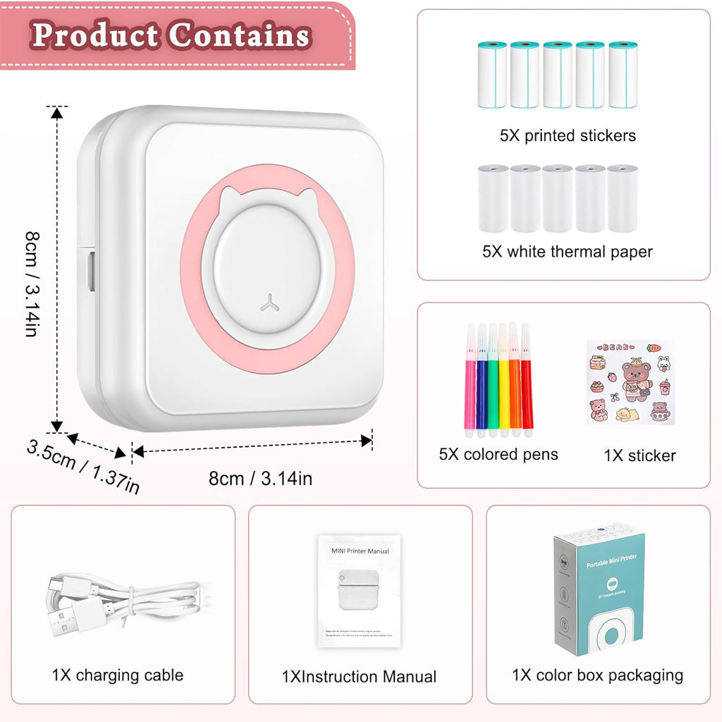 Mini Thermal Printer Cute Cat - Mini Thermal Printer