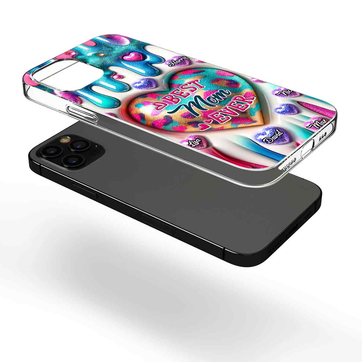 Beste Mama, Oma aller Zeiten – Personalisierte transparente Handyhülle für Mütter