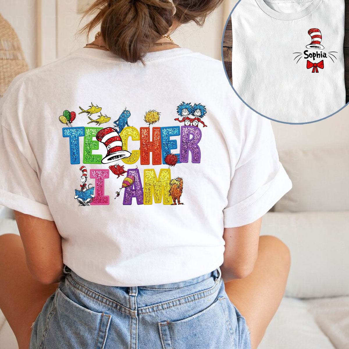 Ich bin Lehrer – Personalisiertes Dr. Seuss T-Shirt und Hoodie