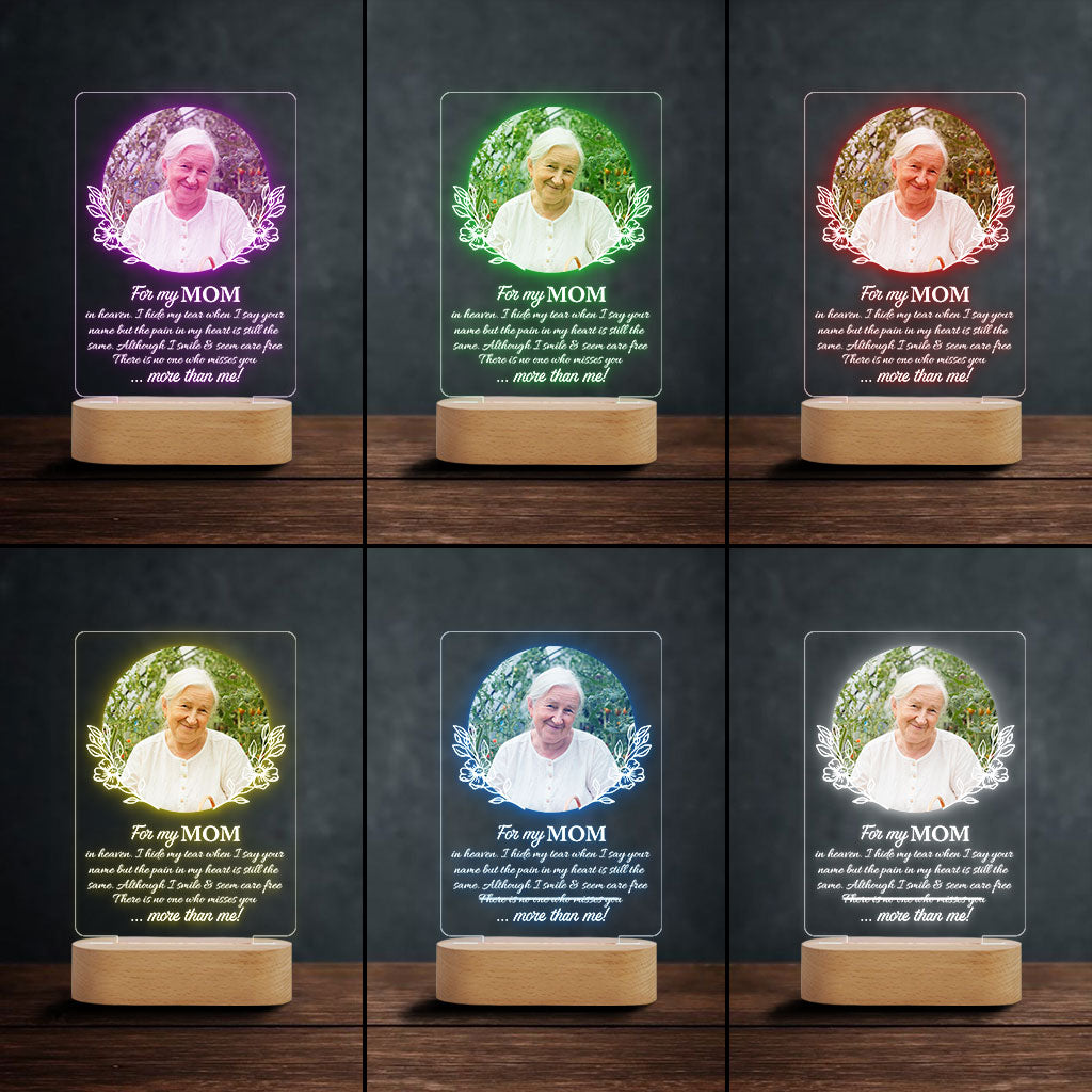 Für meinen Titel im Himmel verberge ich meine Tränen, wenn ich deinen Namen nenne – personalisierte, mutterförmige Gedenktafel mit Leuchtfuß