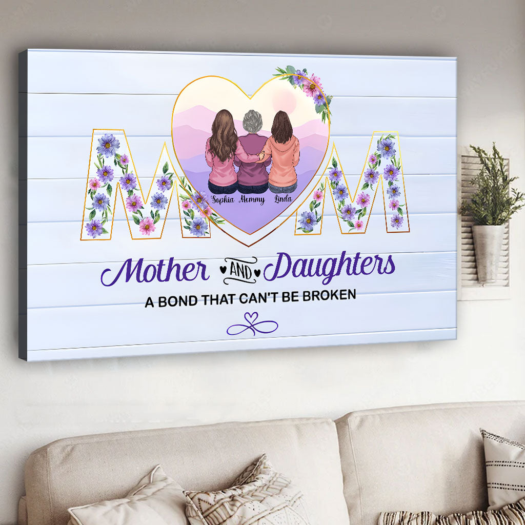 Mutter und Töchter – Personalisierte Leinwand und Poster für Mutter