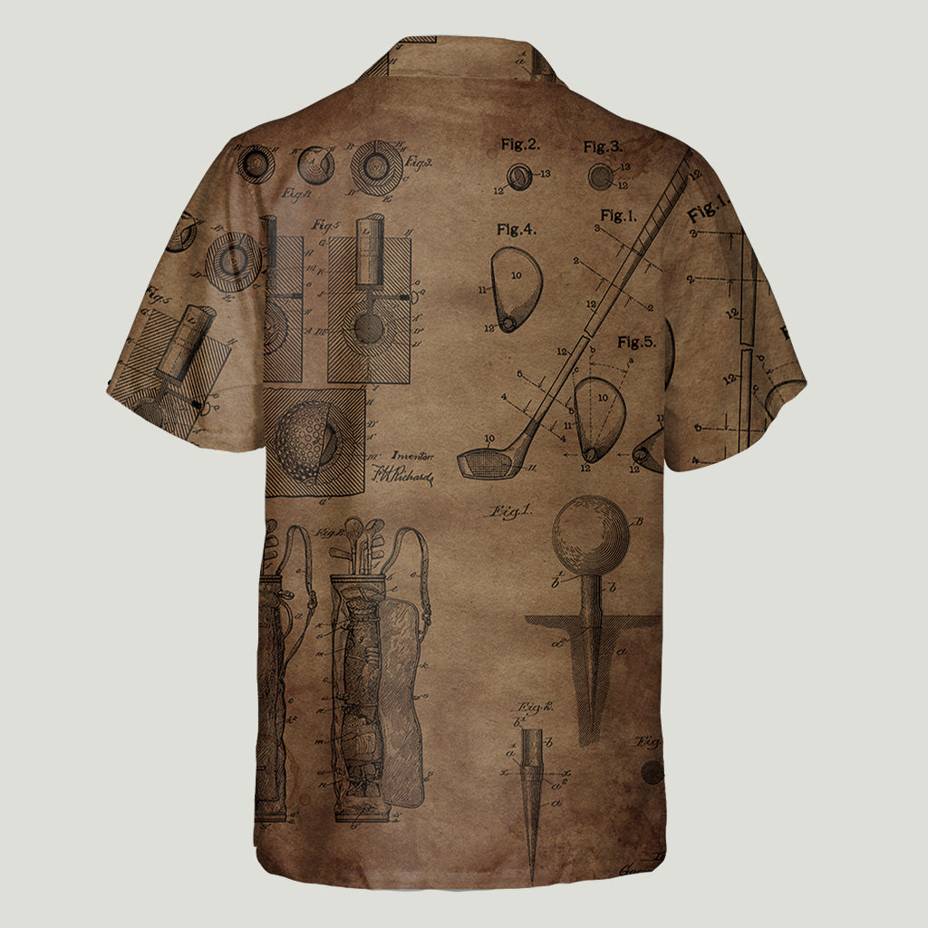 Vintage Golf mit individuellem Namen - Personalisiertes Golf-Hawaiihemd