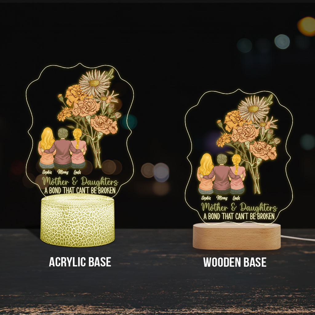 Geburtsblumen für Mutter und Kinder – Personalisierte, mutterförmige Plakettenleuchte