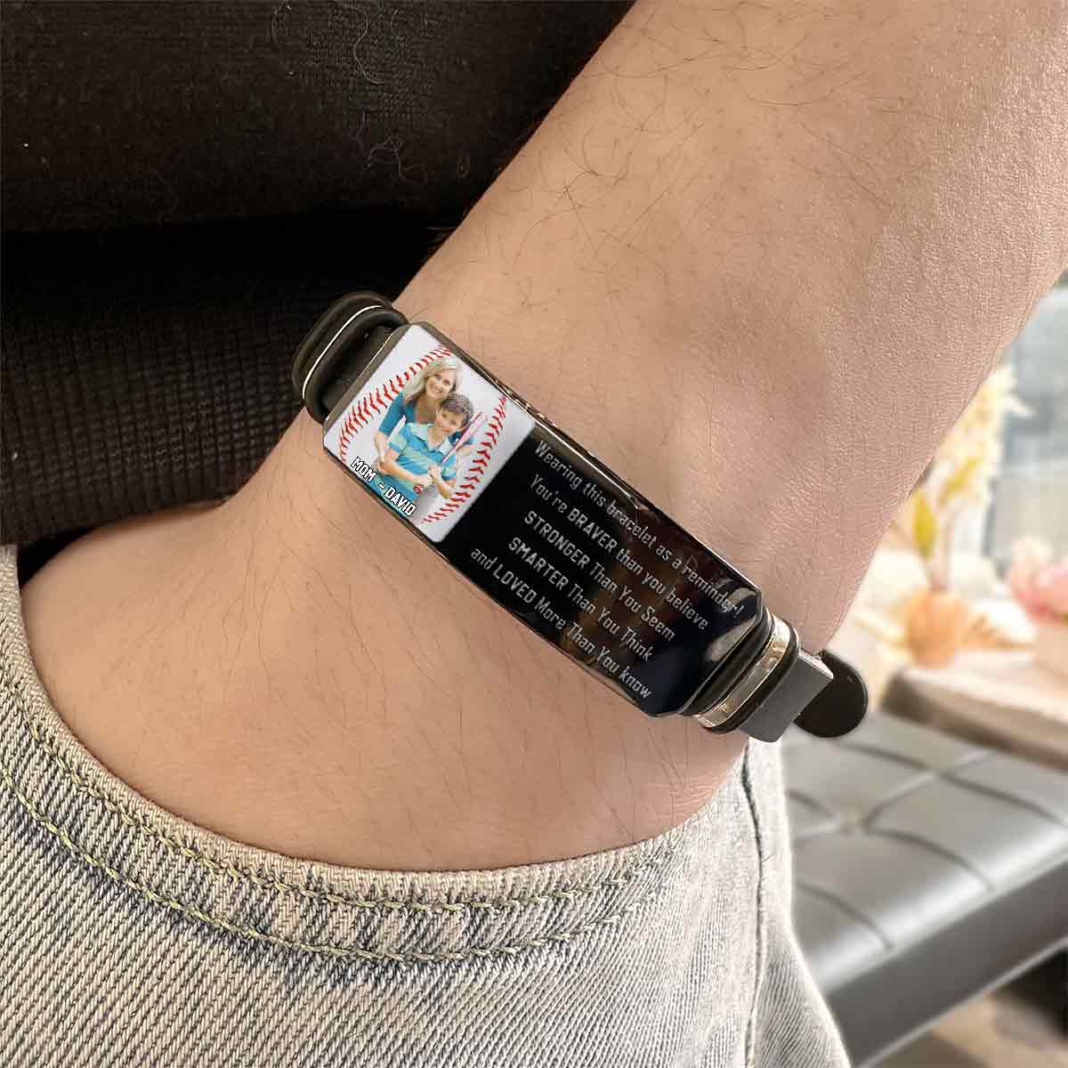 Du bist mutiger, als du glaubst – Personalisiertes Baseball-Armband mit Gravur