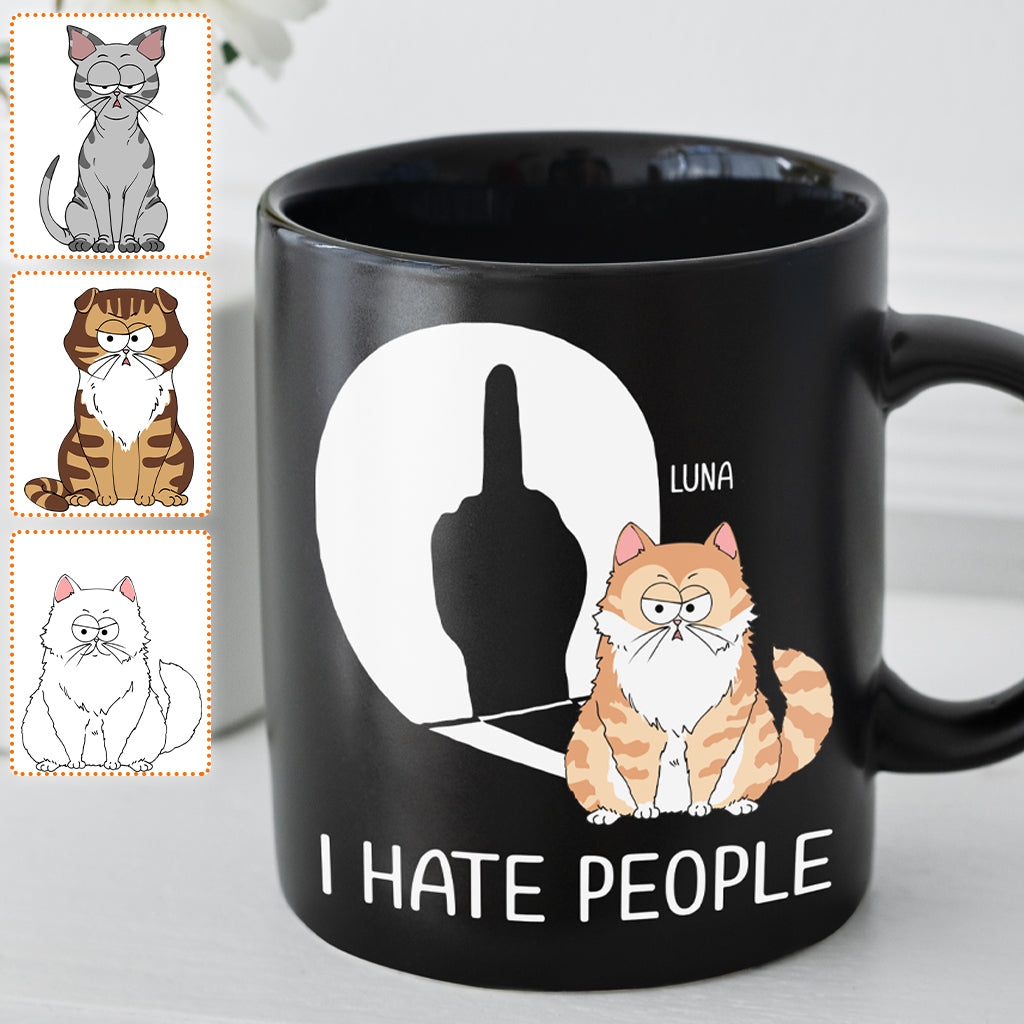 I Hate People - Personalized Cat Mug