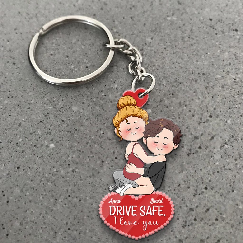 Fahr vorsichtig, ich liebe dich – Personalisierter Schlüsselanhänger für Paare