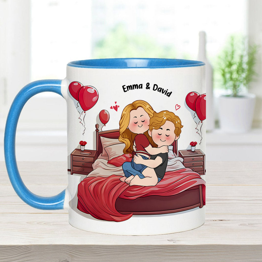 Mein Lieblingsplatz ist dein riesiger Schwanz in mir - Personalisierte Tasse für Paare