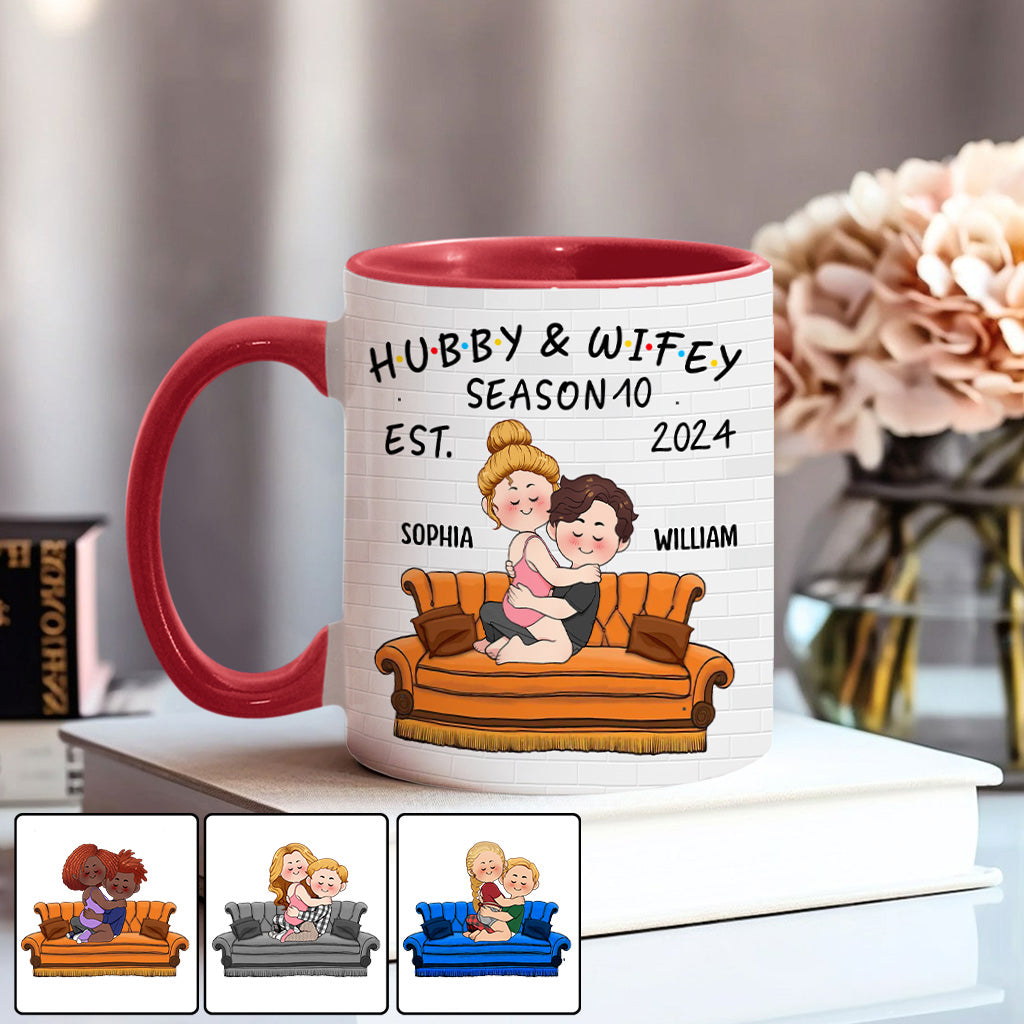 Ehemann & Ehefrau - Personalisierte Tasse mit Ehepaar-Motiv