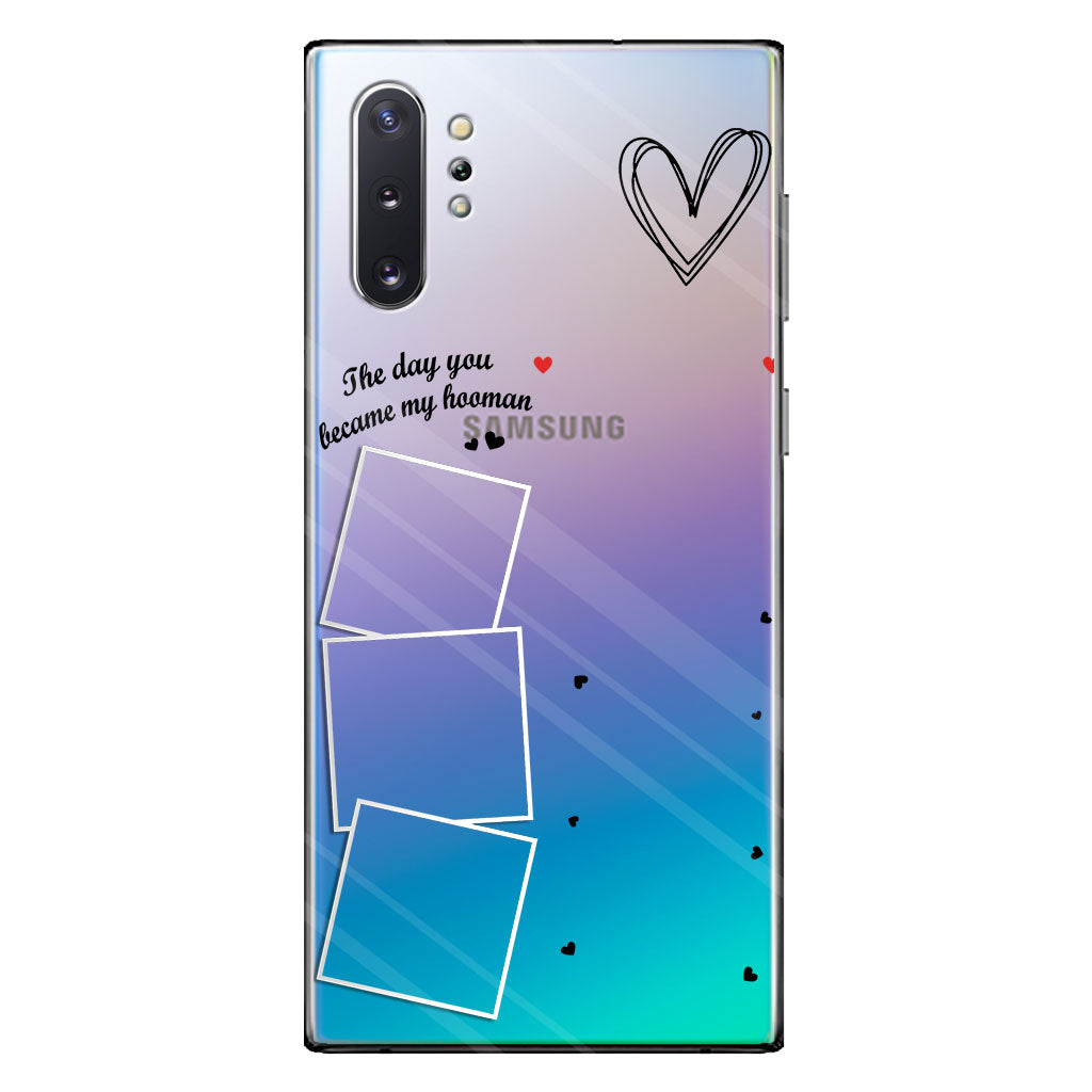 The Day You Became My Hooman Dog Cat Pet Lover Custom Photos And Calendar - Personalized Dog Clear Phone Case