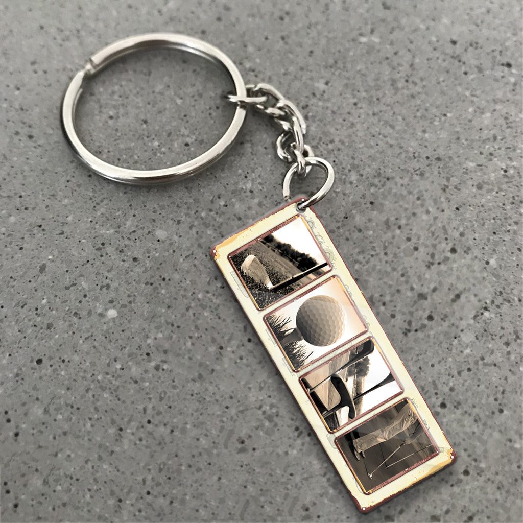 Vintage Golf Schlüsselanhänger mit Namensaufdruck – Personalisierter Golf-Schlüsselanhänger