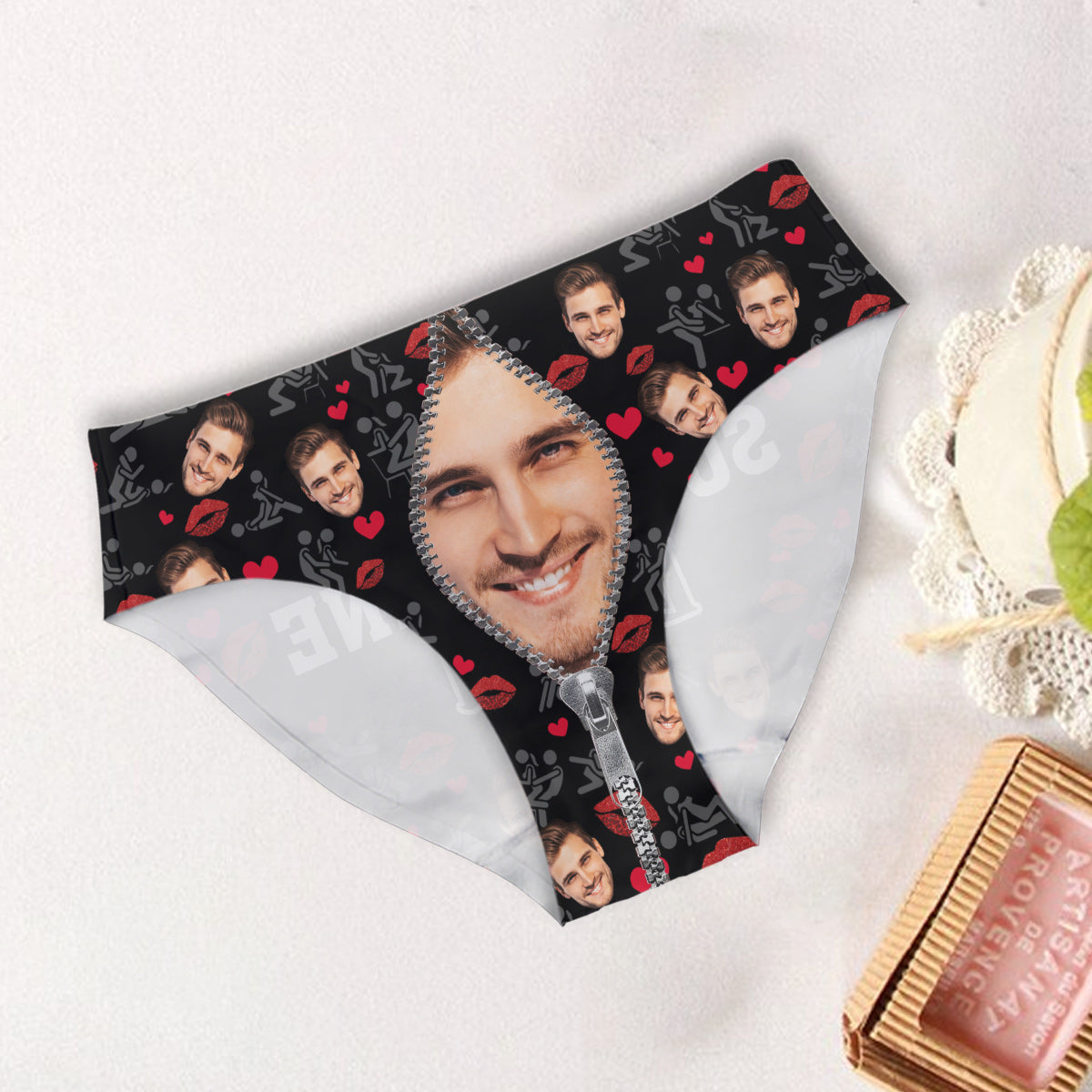 Ich hab's abgeleckt, also gehört's mir – personalisierte Slips für Paare (Damen) und Boxershorts für Herren